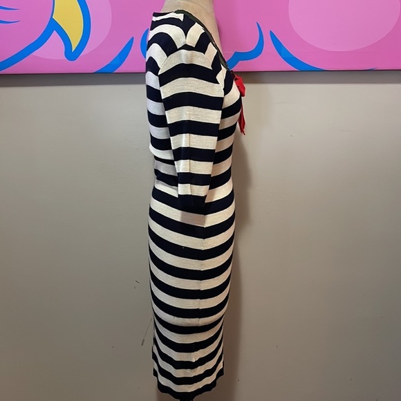 Moschino Cheap Chic Sailor Black White Red Dress Laurel Leaves - Picture 7 of 11